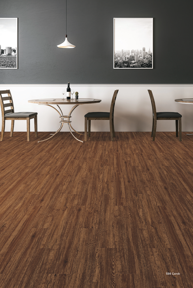 Clearance Carob LVP at 0.99 per square foot.